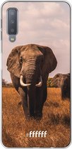 Samsung Galaxy A7 (2018) Hoesje Transparant TPU Case - Elephants #ffffff