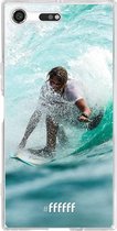 Sony Xperia XZ Premium Hoesje Transparant TPU Case - Boy Surfing #ffffff