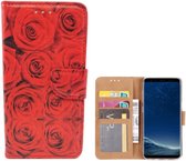 FONU Boekmodel Hoesje Rode Rozen Samsung Galaxy S8 Plus