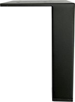 Zwarte vierkanten industrieële meubelpoot 14 cm