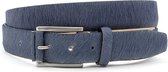 JV Belts Grijsblauwe hair-on riem unisex - heren en dames riem - 3.5 cm breed - Grijs - Echt Pony Skin - Taille: 105cm - Totale lengte riem: 120cm