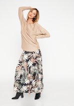 LOLALIZA Lurex  trui met vleermuisouwen - Camel - Maat L