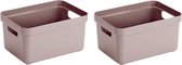 10x Roze opbergboxen/opbergdozen/opbergmanden kunststof - 5 liter - opbergen manden/dozen/bakken - opbergers