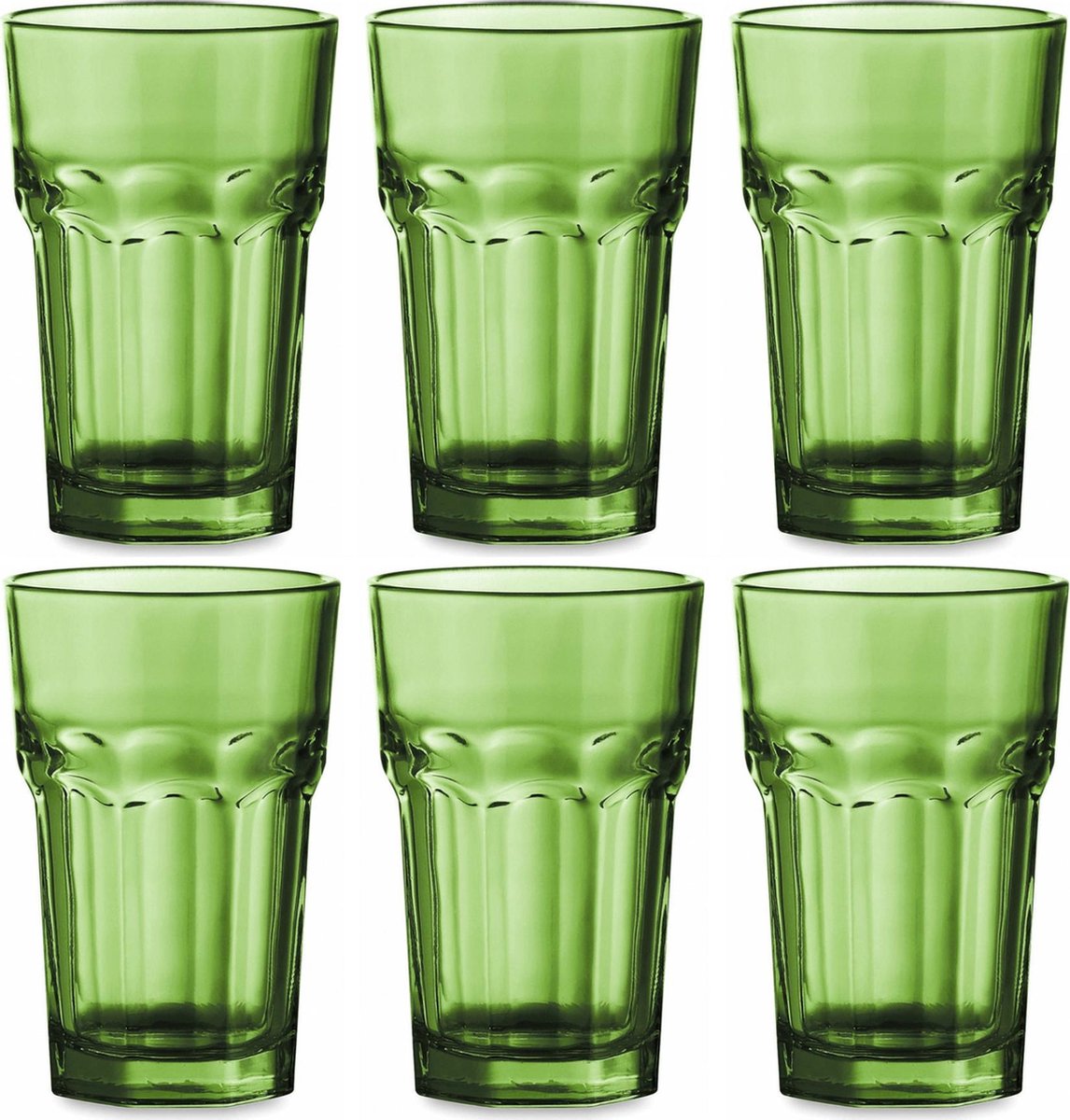 6x Drinkglazen/waterglazen groen 300 ml - Groene stapelbare glazen -  Picardieglazen -... | bol.com