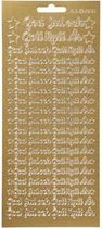 Stickers. goud. God Jul & Gott Nytt år. 10x23 cm. 1 vel