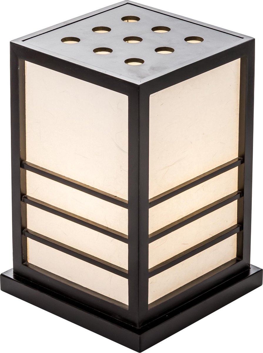 Fine Asianliving Japanse Tafellamp Shoji RijstPapier Hout Zwart - Miyazaki B20xD20xH28cm
