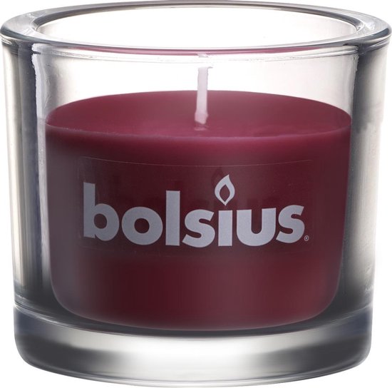 Bolsius Kaars In Glas Chic 9,2 Cm Wax Wijnrood | bol.com