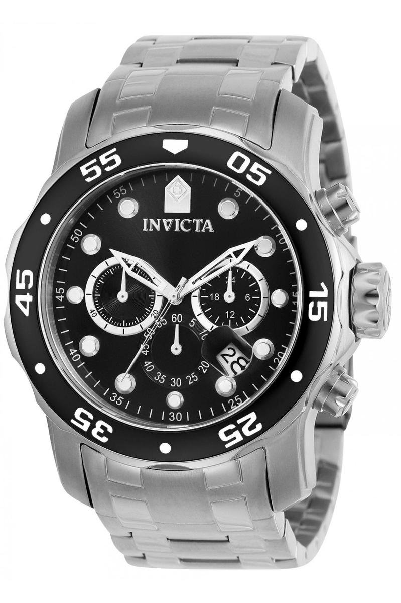 Invicta Pro Diver - SCUBA 0069 Heren Horloge - Waterdicht - Analoog - Quartz Uurwerk - Roestvrij Staal met zwarte Wijzerplaat