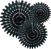 ARTIFETES - 3 zwarte papieren rozetten - Decoratie > Slingers en hangdecoraties