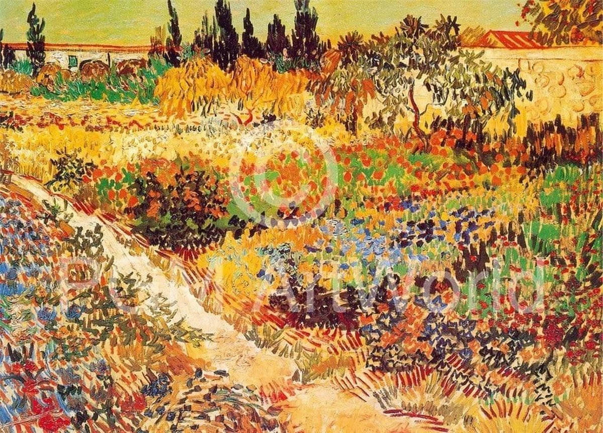 PGM Kunstdruk Vincent Van Gogh - Giardino in fioritura 30x24cm Divers