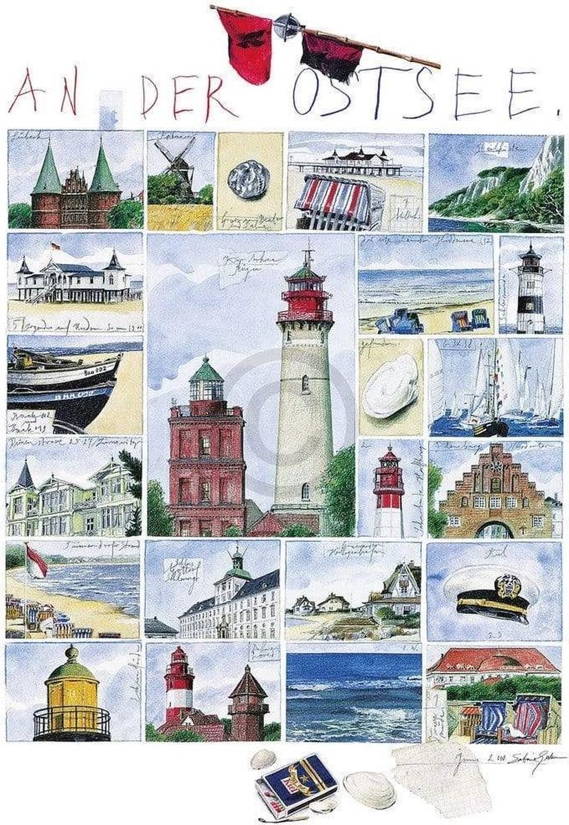 PGM Kunstdruk Sabine Gerke - An der Ostsee 50x70cm Divers