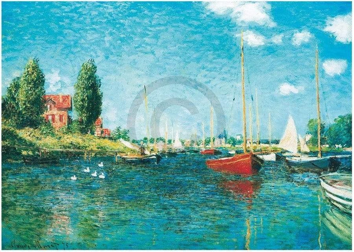 PGM Kunstdruk Claude Monet - Red Boats 80x60cm Divers