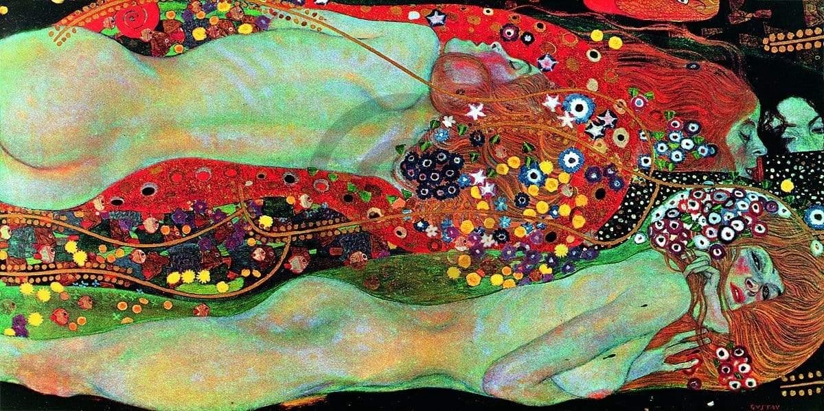 Kunstdruk Gustav Klimt - Wasserschlangen II 100x50cm