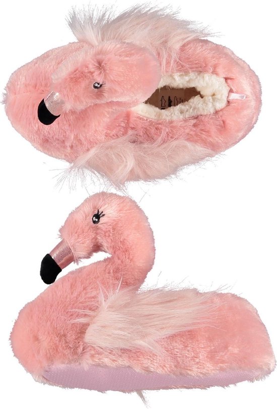 Roze flamingo pantoffels/sloffen voor dames - Dieren flamingos huissloffen voor vrouwen - Dierenpantoffels/dierensloffen 41-42