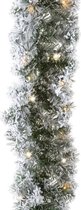 1x Guirlandes de pin vert givré de lumière 270 cm - Guirlandes de Noël / guirlandes de pin avec lumière / lumières