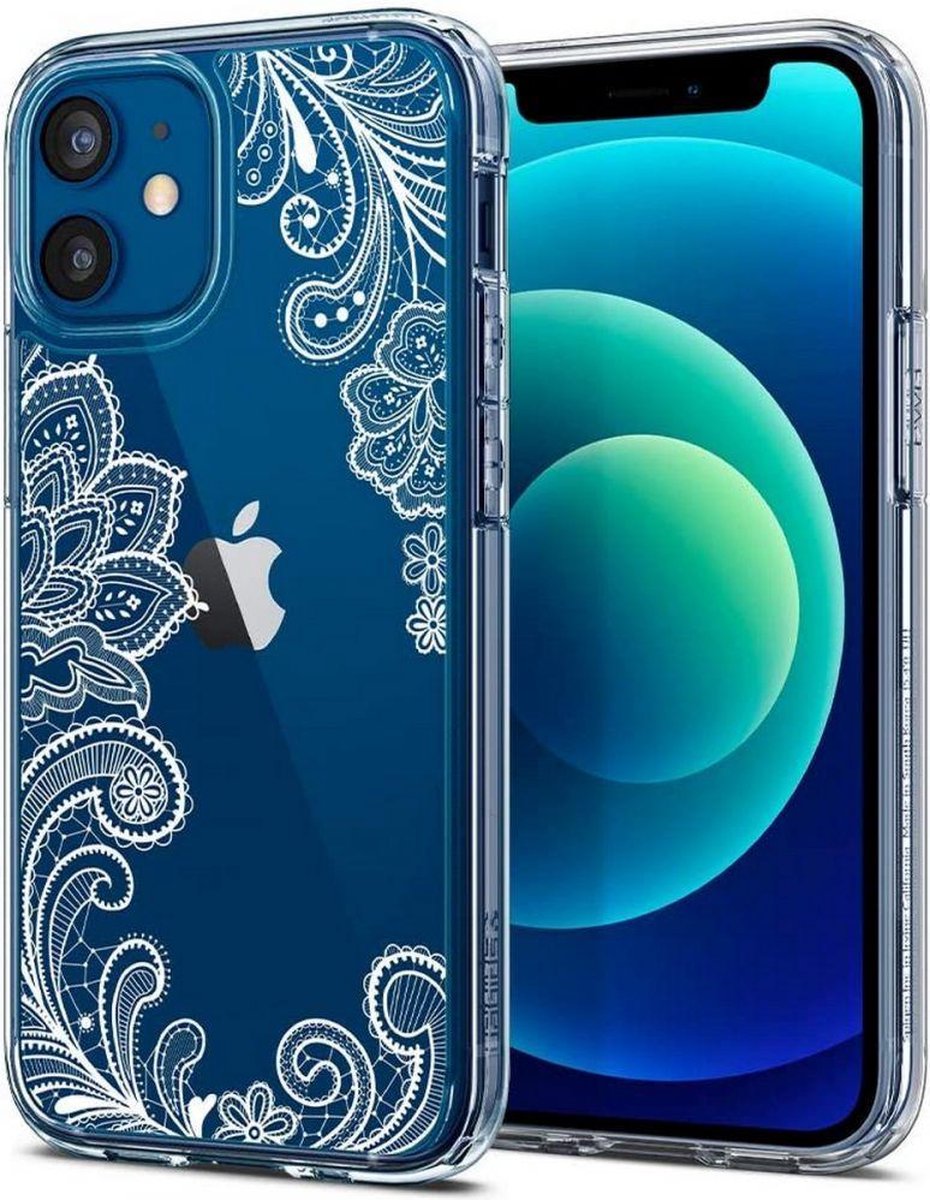 Spigen Cyrill Cecile TPU met Air Cushion bloemen hoes voor iPhone 12 mini - transparant