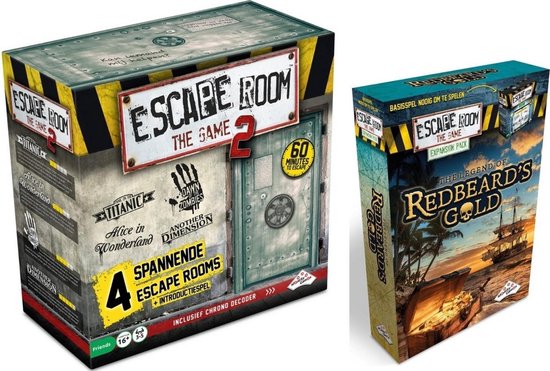 Afbeelding van het spel Spellenbundel - Escape Room - 2 Stuks - The Game basisspel 2 & Uitbreiding Redbeard's Gold
