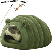 Janse® Kattenmand XL - Groen - Kattenhuis - Dierenmand - Kattenbed - Poezenmand - Kattenkussen - Kattenhol - Cat cave