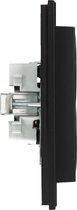 Kopp stopcontact 2-voudig met randaarde en kinderbeveiliging - HK07 mat zwart (940250006) - wandcontactdoos