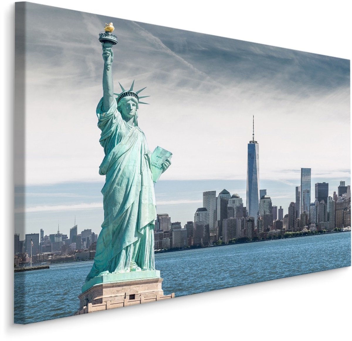 karo-art Schilderij - Vrijheidsbeeld, New York, USA, Premium Print Multikleur