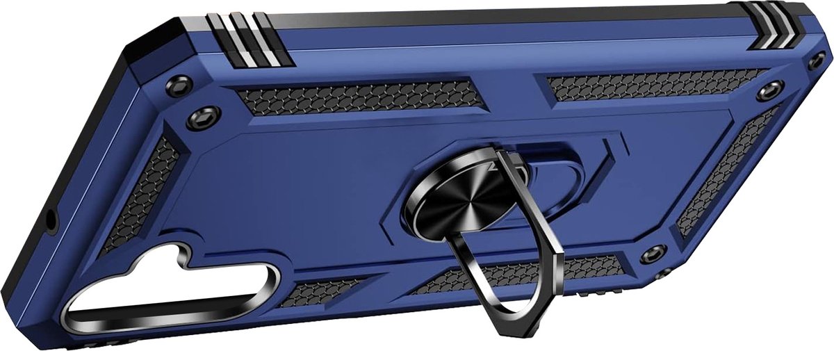 Avizar Case Geschikt voor Samsung A05s Hybrid Ring magnetische houder, Nachtblauw