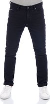 DENIMFY Heren Jeans Broeken DFMiro regular/straight Fit Zwart Volwassenen Denim Jeansbroek Spijkerbroek heren