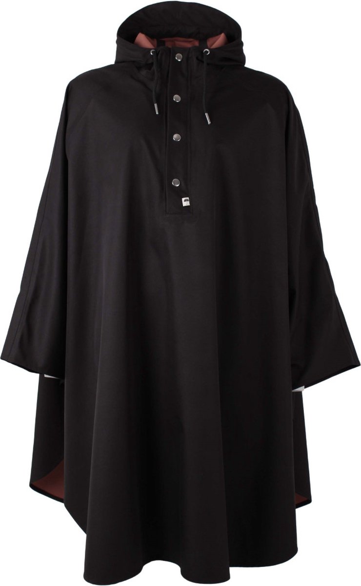 Zwarte regenponcho Danerain poncho van Danefae