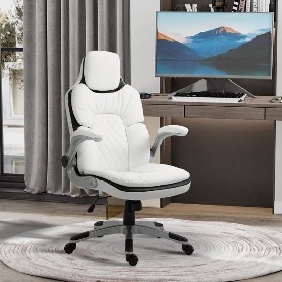 Ergonomische bureaustoelhoogte verstelbare bureaustoel met opvouwbare armleuningen WIPFOCTION 69 x 67 x 113-121 cm