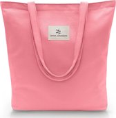 Jute tas - stijlvolle boodschappentas met ritssluiting en binnenzak - stoffen tas met lang handvat - perfecte tas als tote tas, schoudertas, shopper dames groot