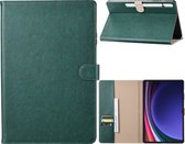 Phreeze Luxe Tablet Hoes - Geschikt voor Samsung Galaxy Tab S9 Plus Hoesje - 12.4 inch - 2023 - Vegan Leer - Magneetsluiting - Tablet Case Cover - Groen