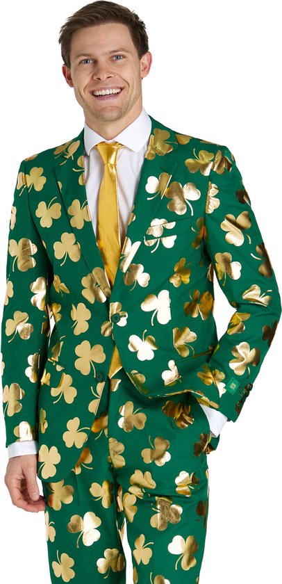 OppoSuits M. Clover Clover - Costume de la Saint-Patrick - Tenue de la Saint-Patrick - Comprenant Pantalon, Blazer et Cravate - Vert - Taille: EU 50