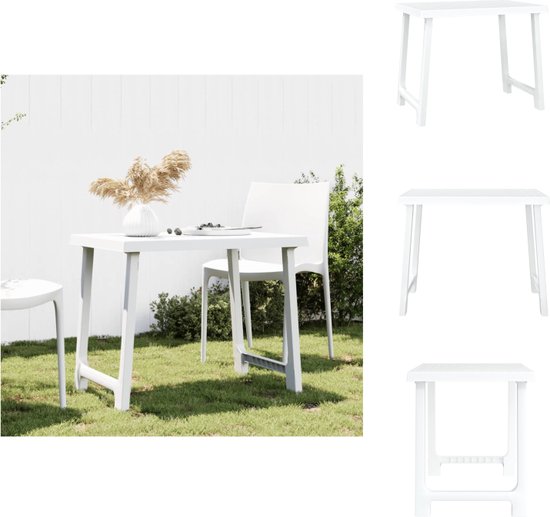vidaXL Tuintafel poly rattan en massief acaciahout zwart