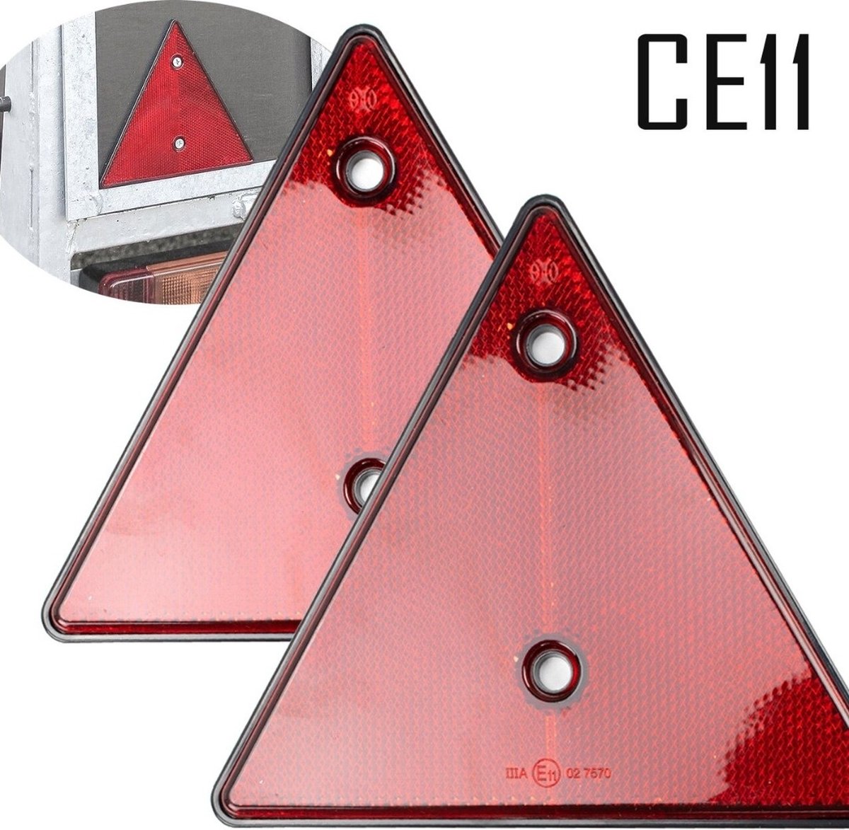 VCTparts® Driehoek Reflectoren Achterlicht Gevaren Reflectie (set) [Veiligheid - Trailer - Aanhanger - Vrachtwagen - Aanhangwagen]