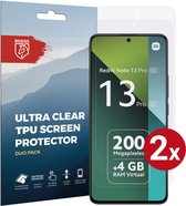 Rosso Screen Protector Ultra Clear Duo Pack Geschikt voor Xiaomi Redmi Note 13 Pro 5G / 4G / Poco M6 Pro 4G TPU Folie Case Friendly 2 Stuks