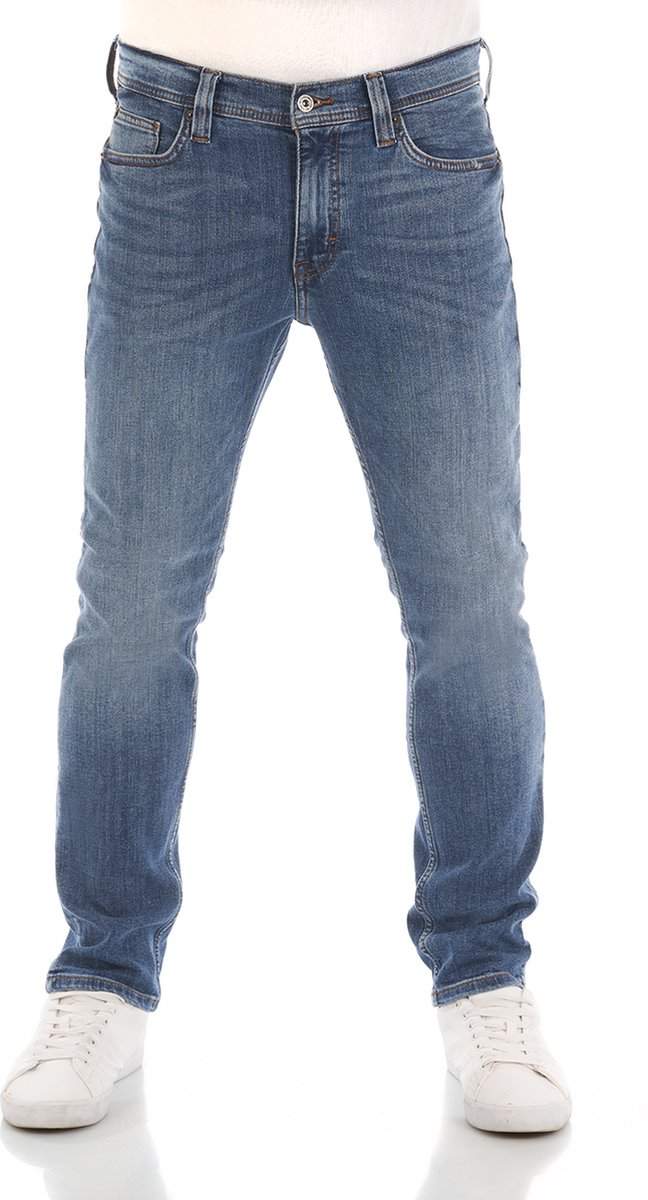 Mustang Heren Jeans Broeken Vegas slim Fit Blauw Volwassenen Denim Jeansbroek