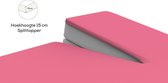 Jersey Stretch Splittopper Hoeslaken - Roze Maat: 160×200 met 15cm hoek