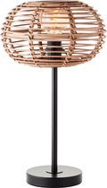 Brilliant Woodball - Tafellamp - E27 - max 1x40W - Zwart/Rotan
