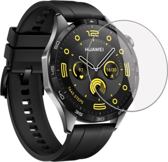 Strap-it Glazen screen protector - geschikt voor Huawei Watch GT 4 (46mm) - beschermplaatje van glas (transparant)