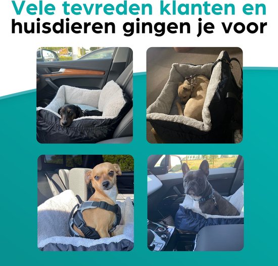 Filo Wasbare Autostoel Hond met Gordel - Hondenmand Auto - Voor in de Auto en Achterbank -Automand Honden - Hondenstoel - Hondenmand