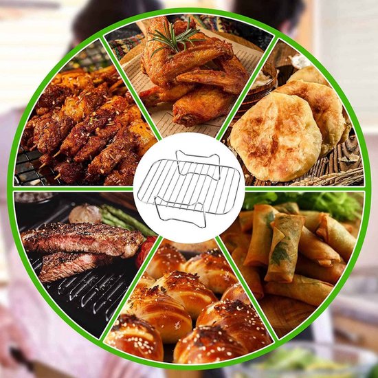 Accessoires de vêtements pour bébé pour Airfryer Double Panier, 7 pièces compatibles pour Ninja Foodi AF300EU AF400EU, Princess 182074 8L, adapté pour Air double panier 7,6-9,6L