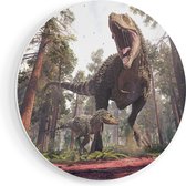 Artaza Forex Muurcirkel Tyrannosaurus Rex Dinosaurus - T-Rex - 40x40 cm - Klein - Wandcirkel - Rond Schilderij - Wanddecoratie Cirkel