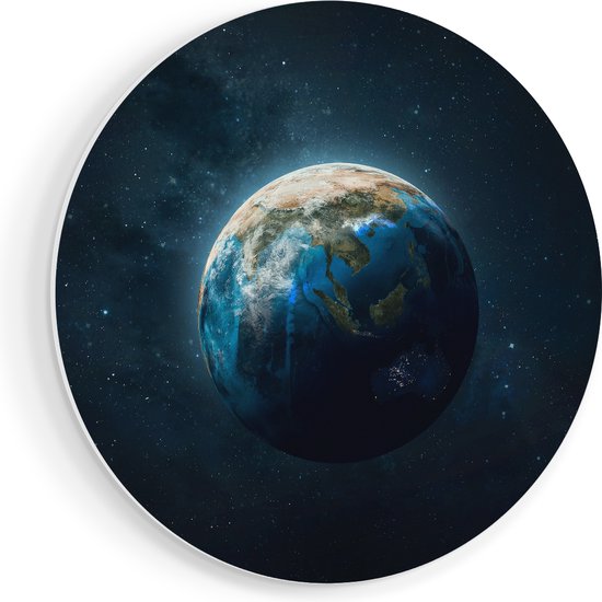 Cercle mural Artaza Forex La Terre vue de l'espace - 60 x 60 cm - Plaque murale - Cercle mural - Tableau rond - Décoration murale