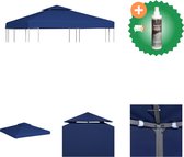 vidaXL Vervangend tentdoek prieel 310 g/m² 3x3 m donkerblauw Partytent Inclusief Reiniger