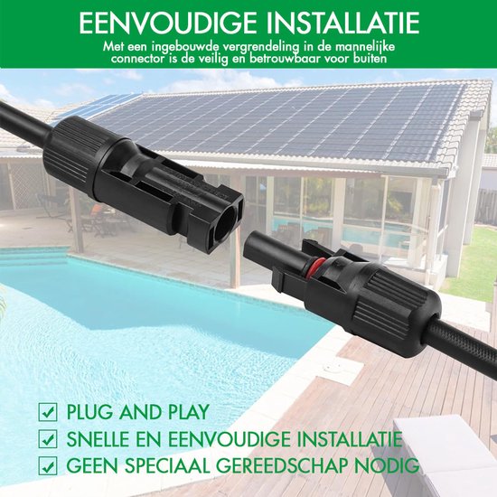 SOLARTRONICS Zonnestekkers, 25 paar, mannelijk/vrouwelijk, zonnepaneel-kabelstekker, IP67 waterdicht, PV-stekker compatibel met MC4, connector voor 4 mm² - 6 mm² zonnekabel met spansleutel op