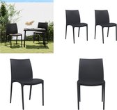 vidaXL Chaises de jardin 2 pcs 50x46x80 cm Polypropylène Anthracite - Chaise de jardin - Chaises de jardin - Chaise de camping - Chaise de terrasse