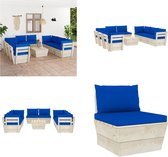 vidaXL 9-delige Loungeset met kussens pallet vurenhout - Loungeset - Loungesets - Tuinset - Tuinsets