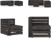 vidaXL 6-delige Loungeset grijs geïmpregneerd grenenhout - Pallet Loungeset - Pallet Loungesets - Tuinset - Tuinsets