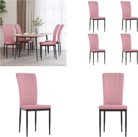 vidaXL Chaises de salle à manger 4 pcs Velours Rose - Chaise de salle à manger - Chaises de salle à manger - Chaise de salle à manger - Chaise