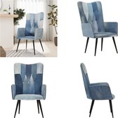 vidaXL Fauteuil canvas denim patchwork - Fauteuil - Fauteuils - Armstoel - Zetel