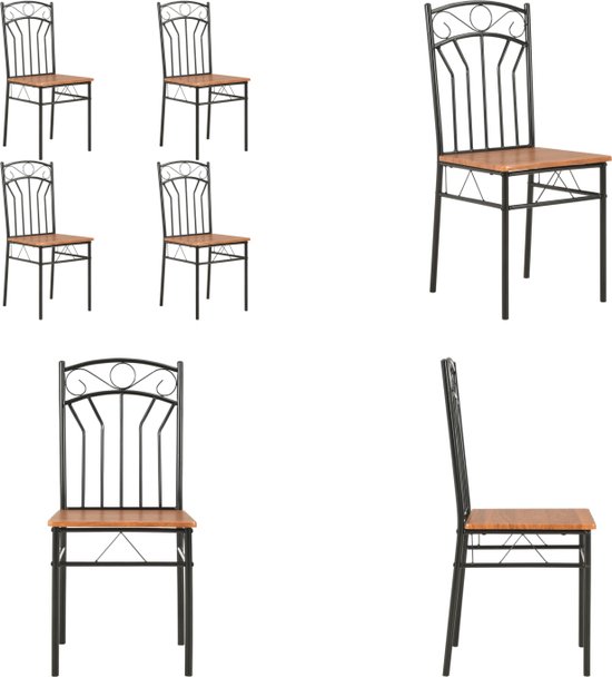 vidaXL Chaises de salle à manger 4 pcs MDF Marron - Chaise de salle à manger - Chaises de salle à manger - Chaise d'appoint - Chaises d'appoint
